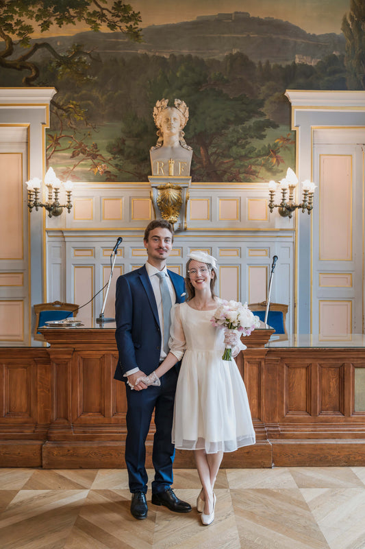 robe de mariée sur mesure pour un mariage civil à Paris